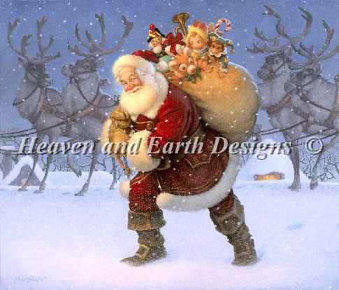 Santa and The Reindeer - Click Image to Close